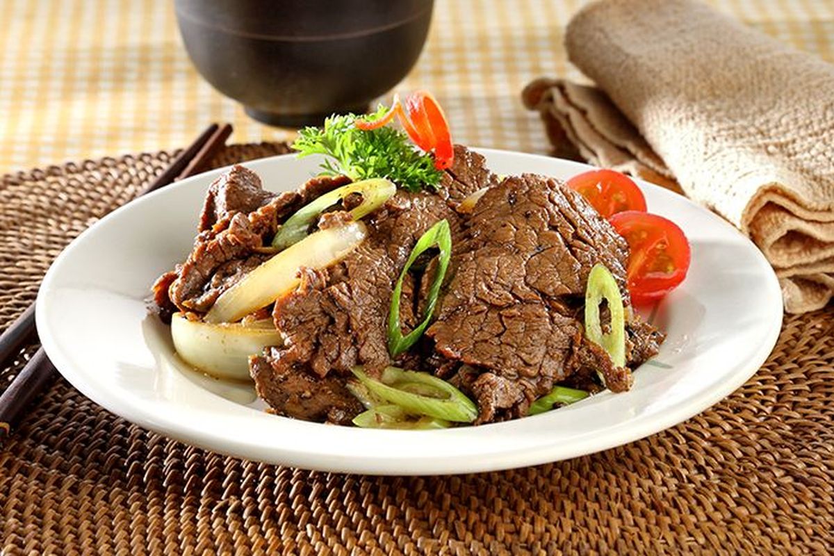 Ilustrasi daging sapi lada hitam ala Sajian Sedap. 