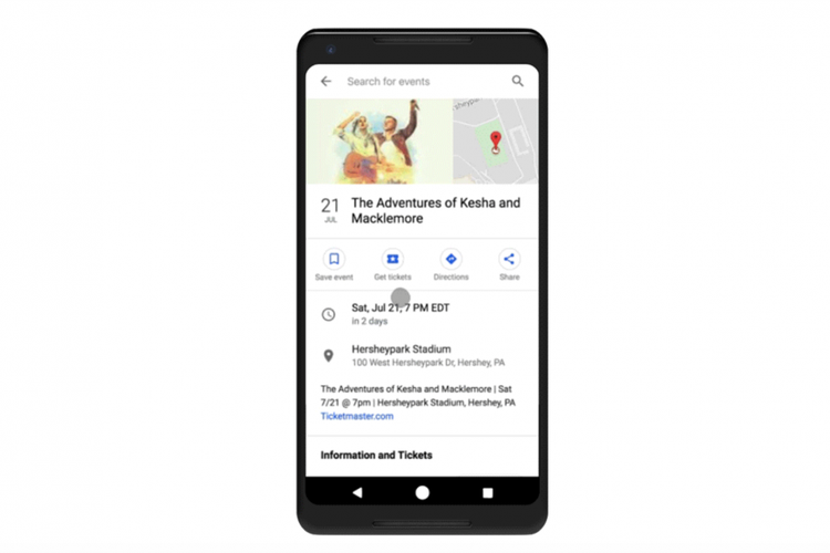 Google Events yang baru permudah beli tiket dan dapat informasi detil soal konser.