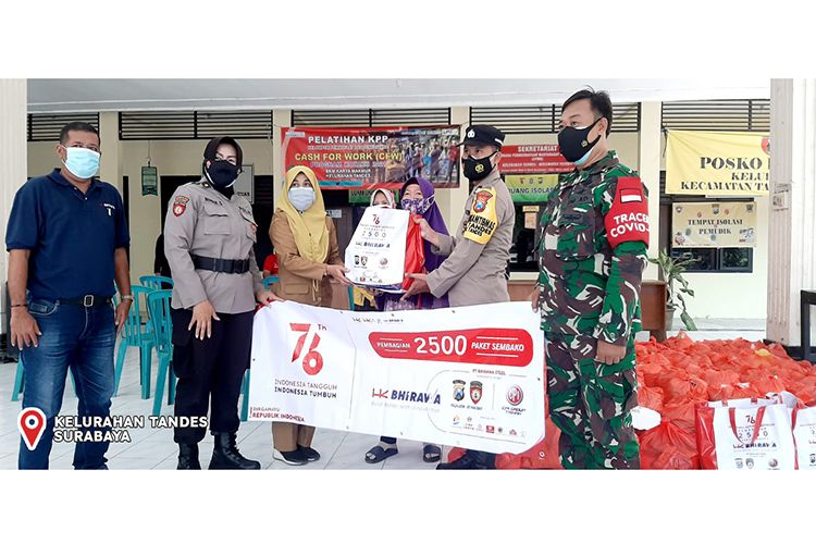 PT Bhirawa Steel salurkan bantuan 2.500 paket sembako. 