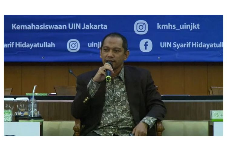 Wakil ketua KPK Nurul Ghufron saat hadir di acara UIN Jakarta. 