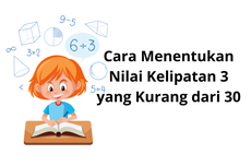 Cara Menentukan Nilai Kelipatan 3 yang Kurang dari 30