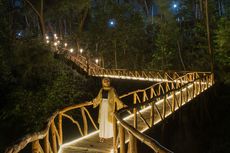 Indahnya Suasana Malam di Seribu Batu Songgo Langit Yogyakarta