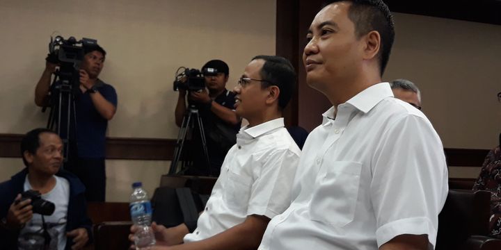 Anggota Komisi I DPR Fayakhun Andriadi di Pengadilan Tipikor Jakarta, Kamis (16/8/2018).