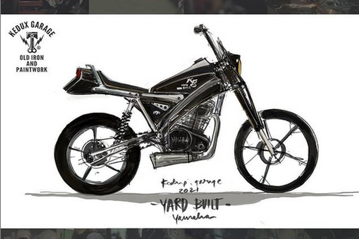 Sketsa Black Dog karya Kedux Garage untuk Yamaha Yard Buit Indonesia