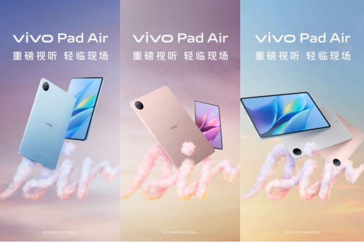 Vivo Pad Air resmi diumumkan. Tablet ini membawa spesifikasi kunci seperti layar LCD 11,5 inci, refresh rate 144 Hz, chipset Snapdragon 870, RAM 8 GB, storage 128 GB, baterai 8.500 mAh, fast charging 44 watt.