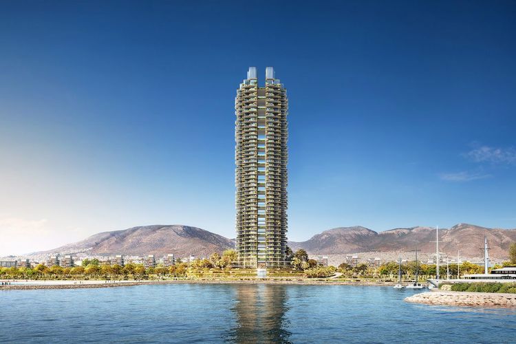 Design pembangunan Marina Tower di Yunani oleh Studio arsitek Inggris, Foster + Partners.