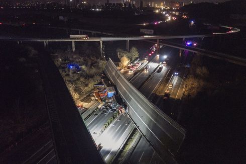 Dilewati Truk 198 Ton, Jembatan Tol di China Ambruk Miring, 4 Tewas dan 8 Luka-luka