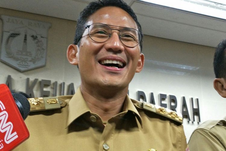 Wakil Gubernur DKI Jakarta Sandiaga Uno di Balai Kota DKI Jakarta, Jalan Medan Merdeka Selatan, Senin (6/11/2017).