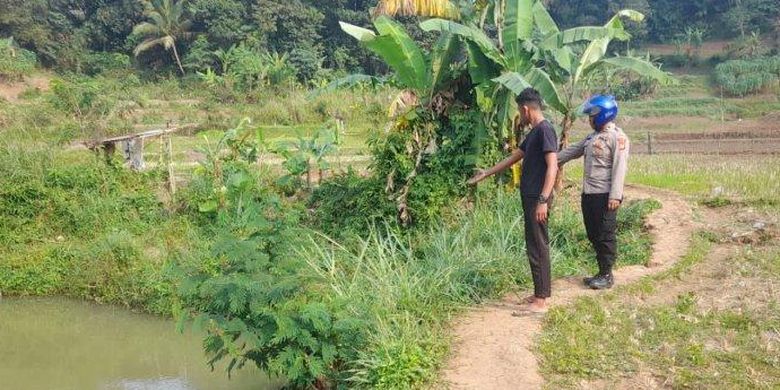 Lokasi penemuan mayat siswa sekolah menengah pertama di Sukabumi, Jawa Barat, yang meninggal tenggelam setelah mengikuti rangkaian acara masa pengenalan sekolahnya.