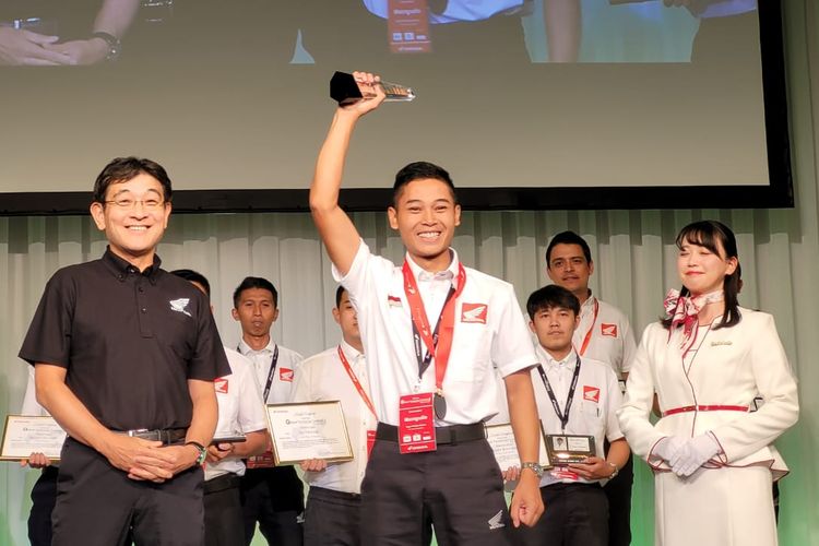 Masngudin memenangi lomba pada kategori motor reguler (commuter), di Honda Technical College Kanto, Tokyo, Jepang, 7-8 Oktober 2023.