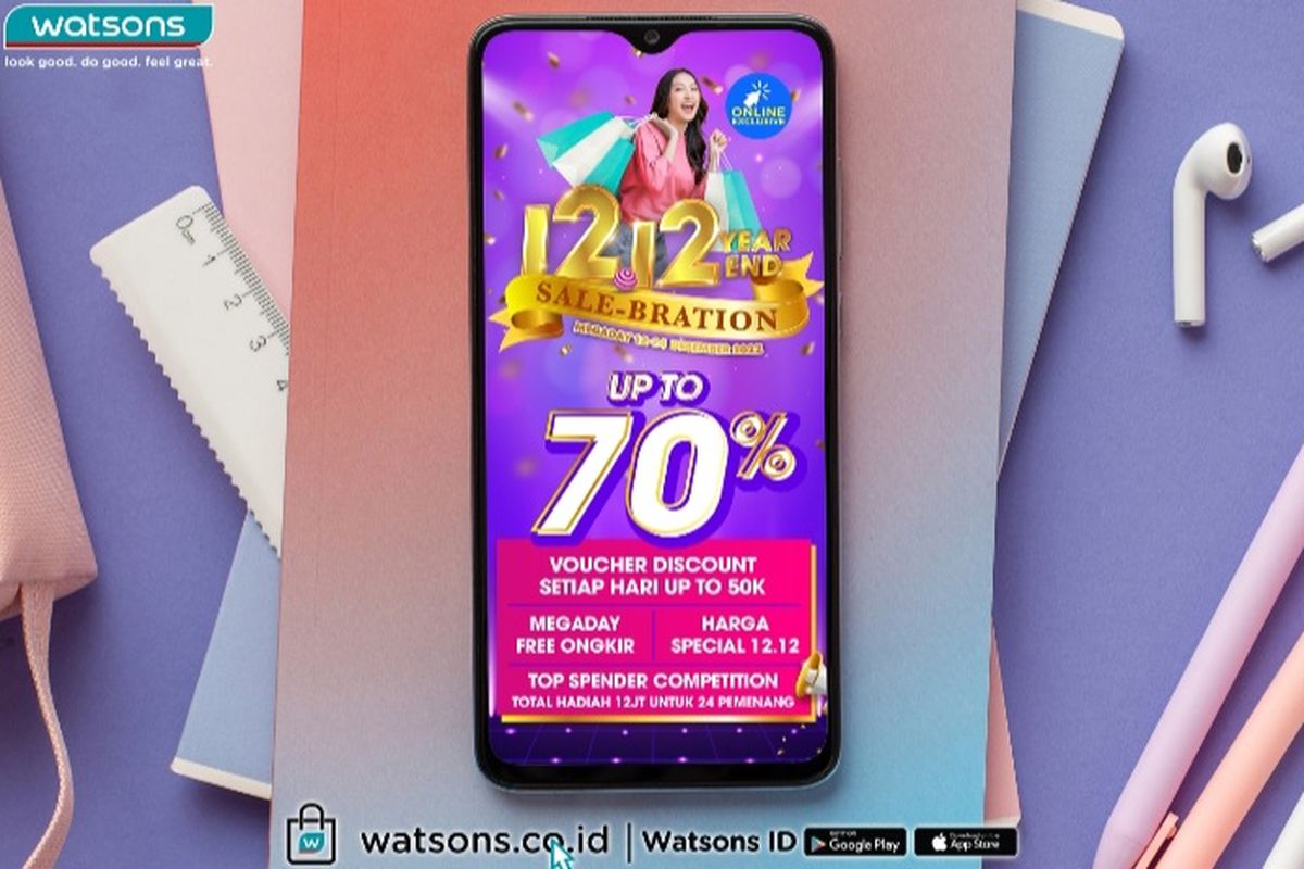 Watsons Beri Promo Diskon Hingga 70 Persen Lewat Watsons 12.12 Year End Salebration