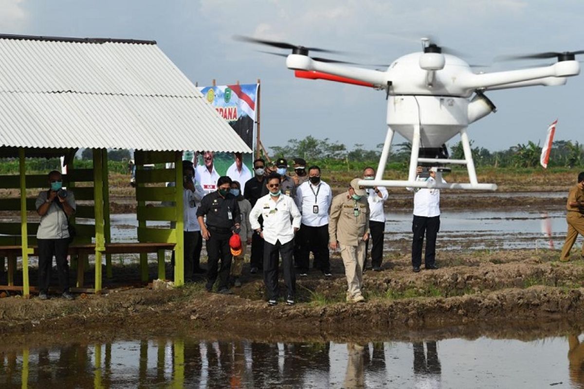 Mentan Syahrul Yasin Limpo, saat memantau food estate, di Desa Tahai Baru, Senin (31/8/2020).