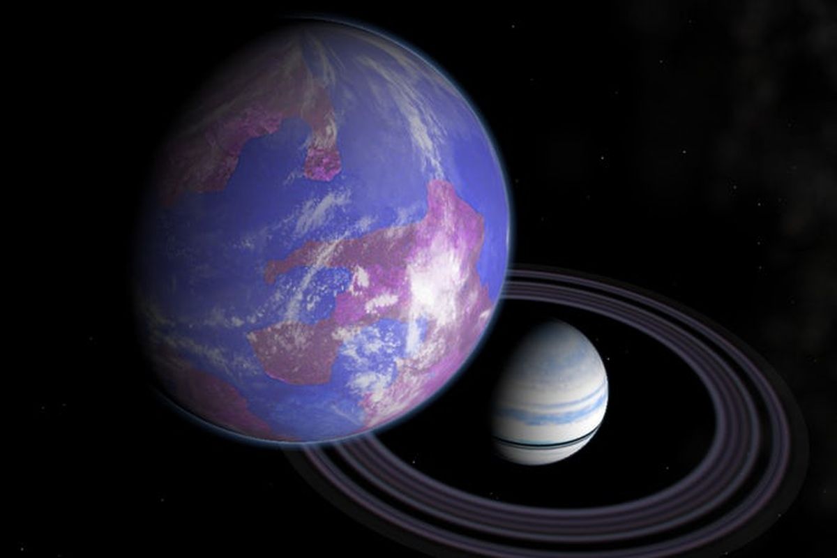 Ilustrasi exomoon mengorbit exoplanet