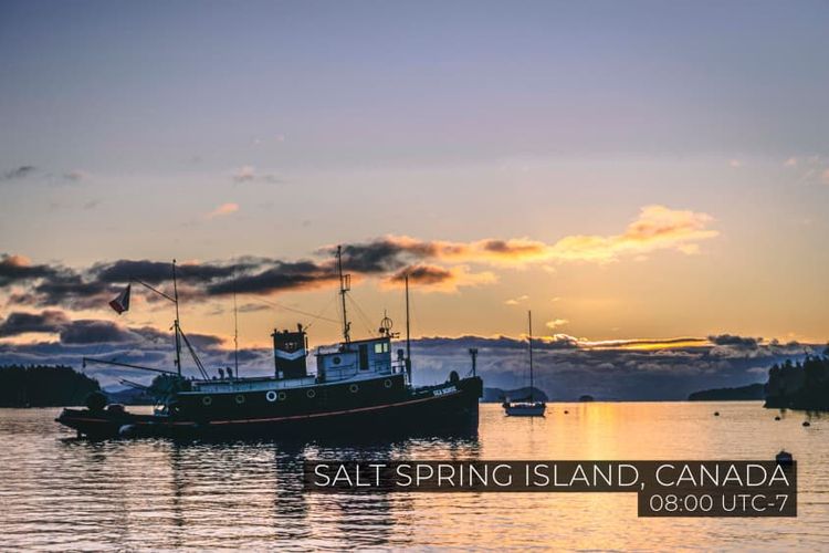 Matahari terbit di Pulau Salt Spring, Kanada
