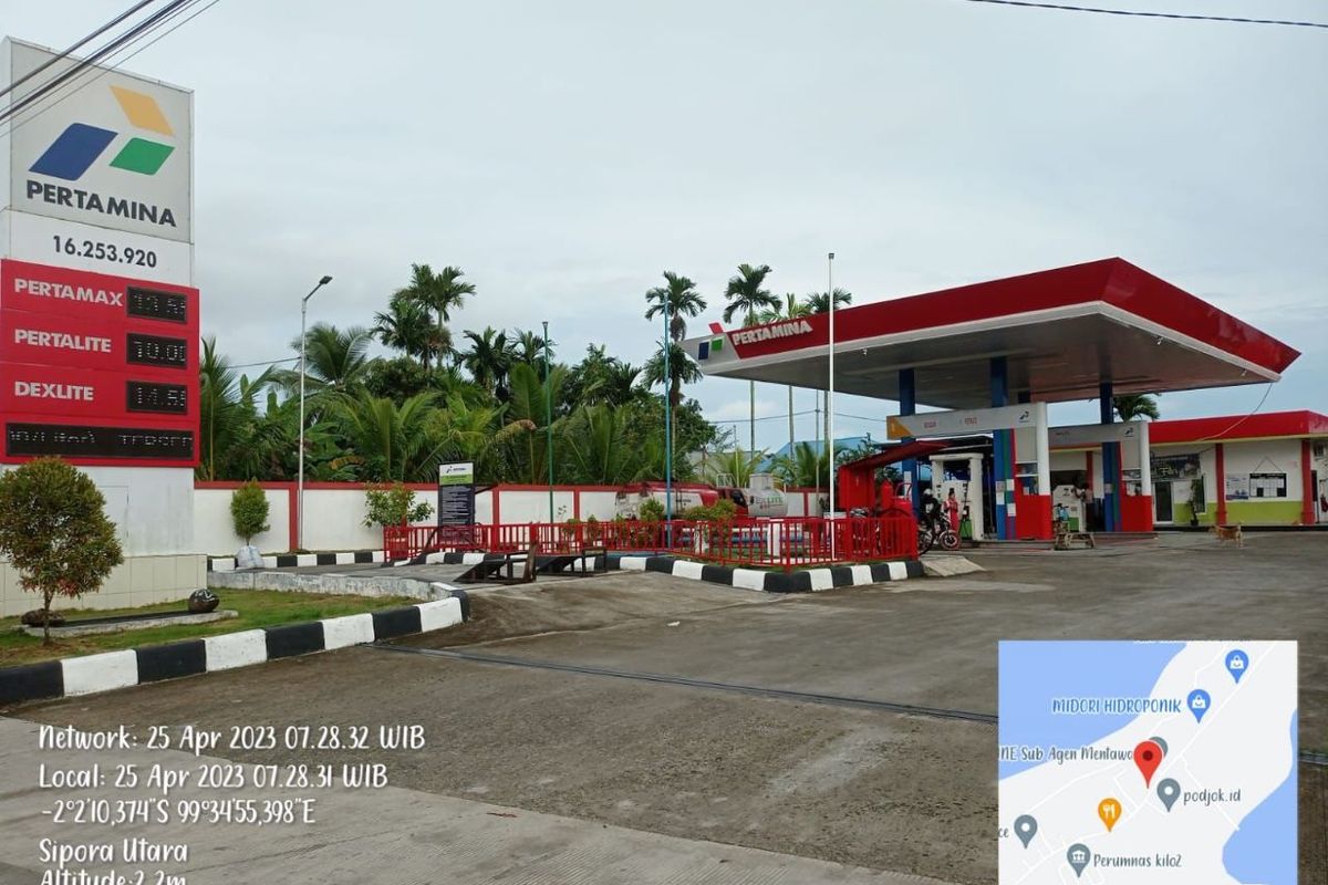 Salah satu SPBU di Sipora Utara, Kabupaten Kepulauan Mentawai, Provinsi Sumatra Barat.