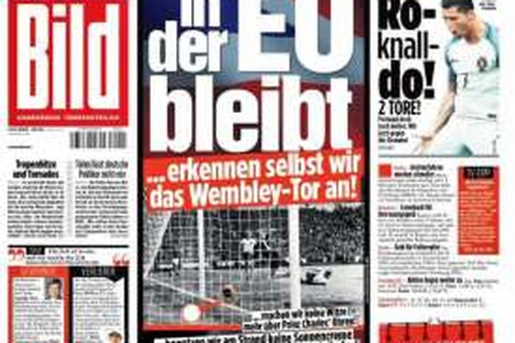 Surat kabar Jerman, Bild, berjanji mengakui gol Sir Geoff Hurst ke gawang Jerman pada final Piala Dunia 1966 di Wembley.