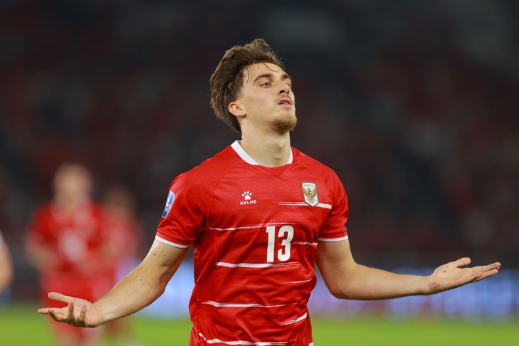 Selebrasi Mauro Zijlstra dalam laga FIFA Series 2026 Timnas Indonesia vs Saint Kitts and Nevis yang digelar di Stadion Utama Gelora Bung Karno, Jumat (27/3/2026).