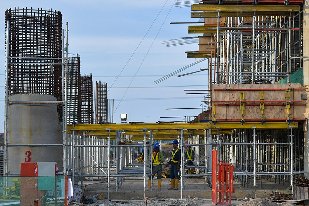 A file photo of an infrastructure project in Tanjung Priok, Jakarta dated March 10, 2020. 