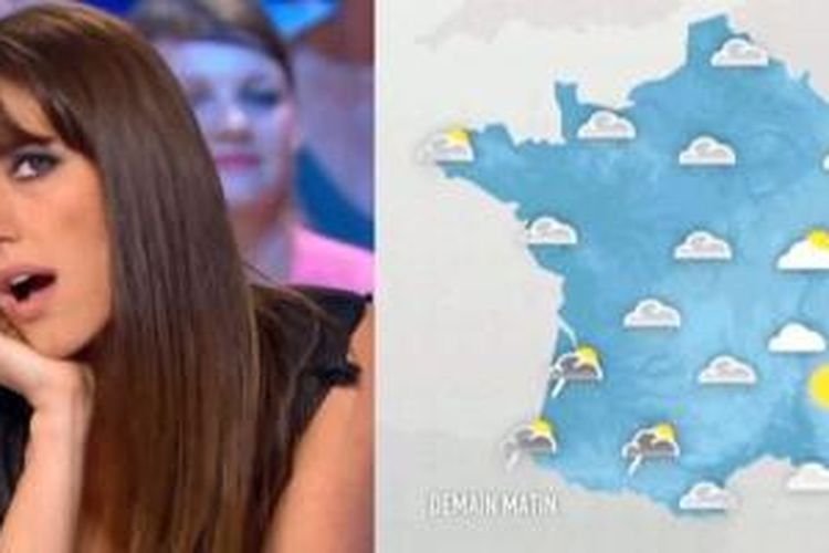 Pembawa acara ramalan cuaca di stasiun televisi Canal, Doria Tillier, yang menjanjikan untuk tampil bugil di televisi setelah tim nasional Perancis lolos ke Piala Dunia 2014.