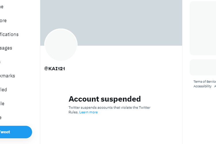 Akun Twitter KAI @KAI121 ditangguhkan atau suspend