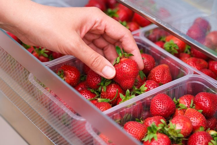 Ilustrasi memilih strawberry yang berkualitas