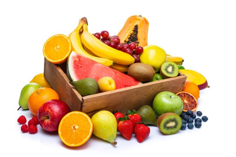 Ilustrasi buah-buahan yang mengandung serat.