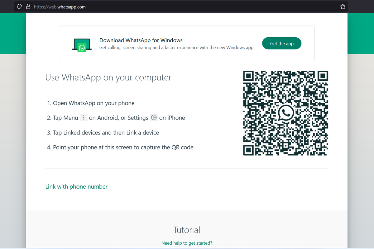 Ilustrasi cara login WhatsApp Web dengan kode QR.