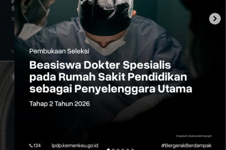 Beasiswa LPDP untuk Dokter Spesialis di RSPPU, Bisa Daftar sampai 12 Oktober 2026