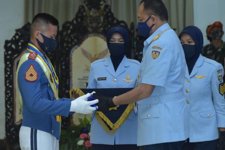 Kepala Staf Angkatan Udara (KSAU) Marsekal TNI Fadjar Prasetyo mewisuda 106 taruna AAU 2020 di Yogyakarta, Rabu (24/6/2020).