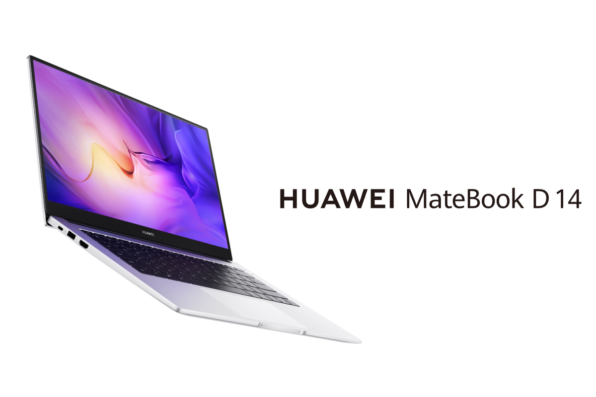 Ilustrasi laptop Huawei MateBook D14.