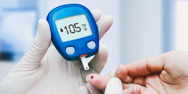 Illustration of blood sugar level test, diabetes