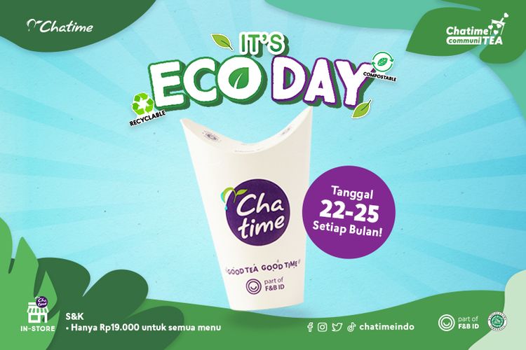 Adapun Eco Cup adalah alternatif cup ramah lingkungan yang terbuat dari kertas. Kemasan ini dibuat sebagai wujud nyata Chatime untuk berkontribusi kembali kepada komunitas dan lingkungan. 

