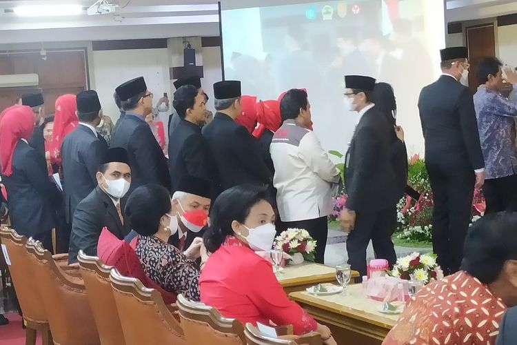 Gubernur Jateng, Ganjar Pranowo dan Ketua Umum PDI Perjuangan Megawati Soekarnoputri bertemu di Gedung Grhadika Bakti Praja Semarang. Senin (30/1/2023).