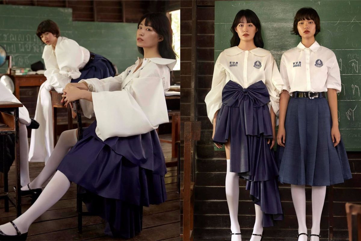 Desain penuh gaya yang merupakan pemberontakan dari seragam sekolah yang kaku di Thailand.