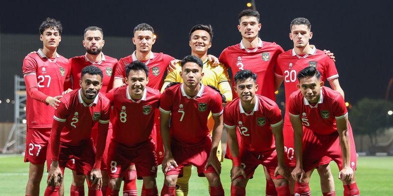 Potret skuad timnas Indonesia sebelum bertanding melawan Iran dalam uji coba yang digelar di Al Rayyan Training Ground, Al Rayyan, Qatar, Selasa (9/1/2024). Artikel ini berisi jadwal timnas Indonesia pada Maret 2024. 