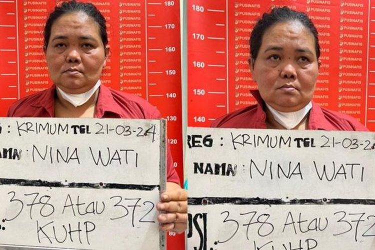 Nina Wati (47) tersangka penipuan bermodus  meluluskan anak korbannya masuk Akademi Kepolisian (Akpol)
