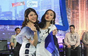 Tiara dan Lyodra saat di temui di Press conference Grand Final Indonesian Idol musim X yang diadakan di MNC studio tower, Kebon Jeruk, Jakarta Rabu ( 19/2/2020). Tiara dan Lyodra melaju ke babak Grand final.