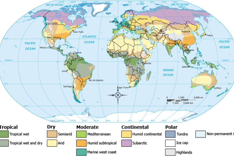 Peta jenis-jenis iklim di dunia