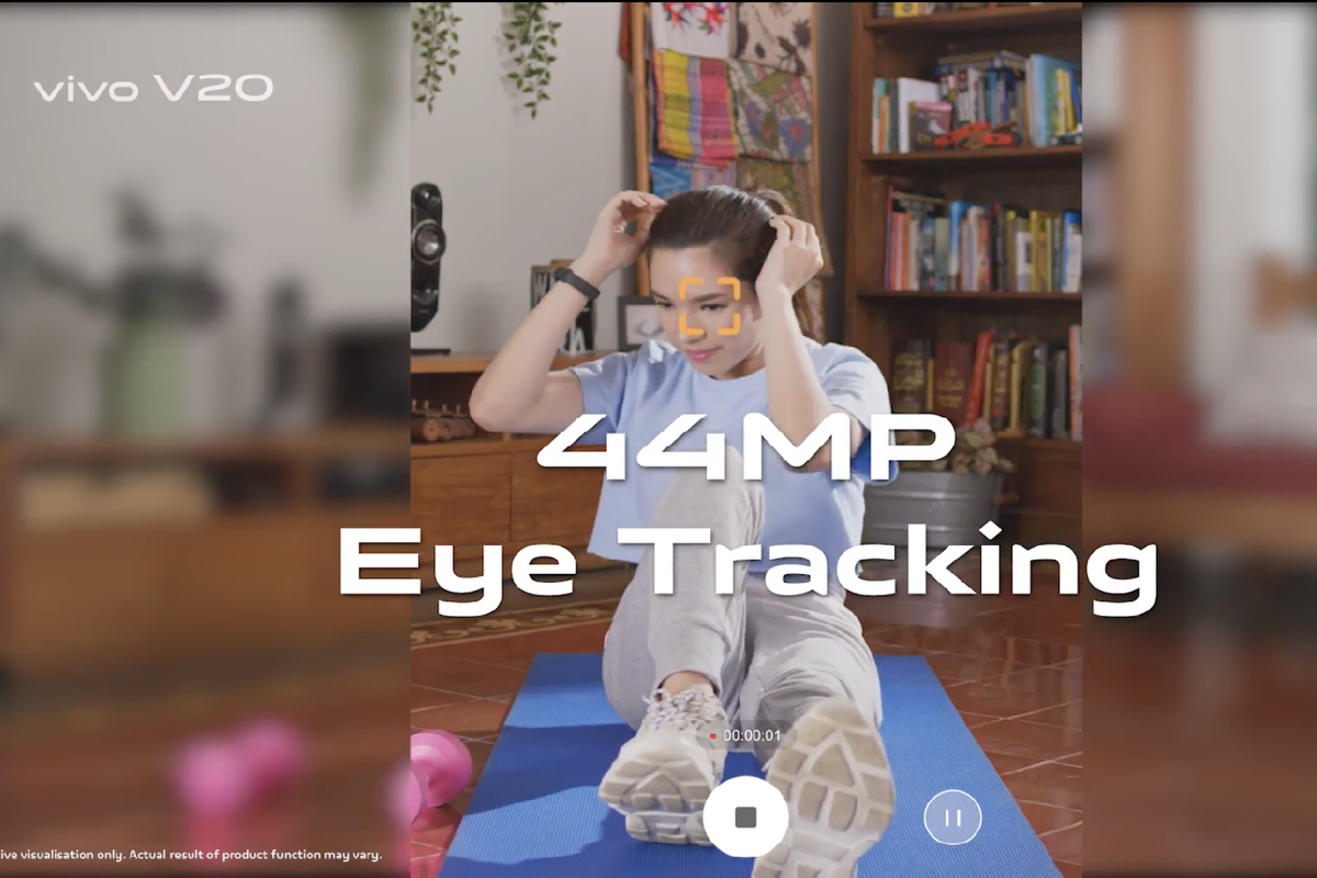 Kamera selfie 44 MP pada Vivo V20 yang dilengkapi dengan fitur Eye Tracking