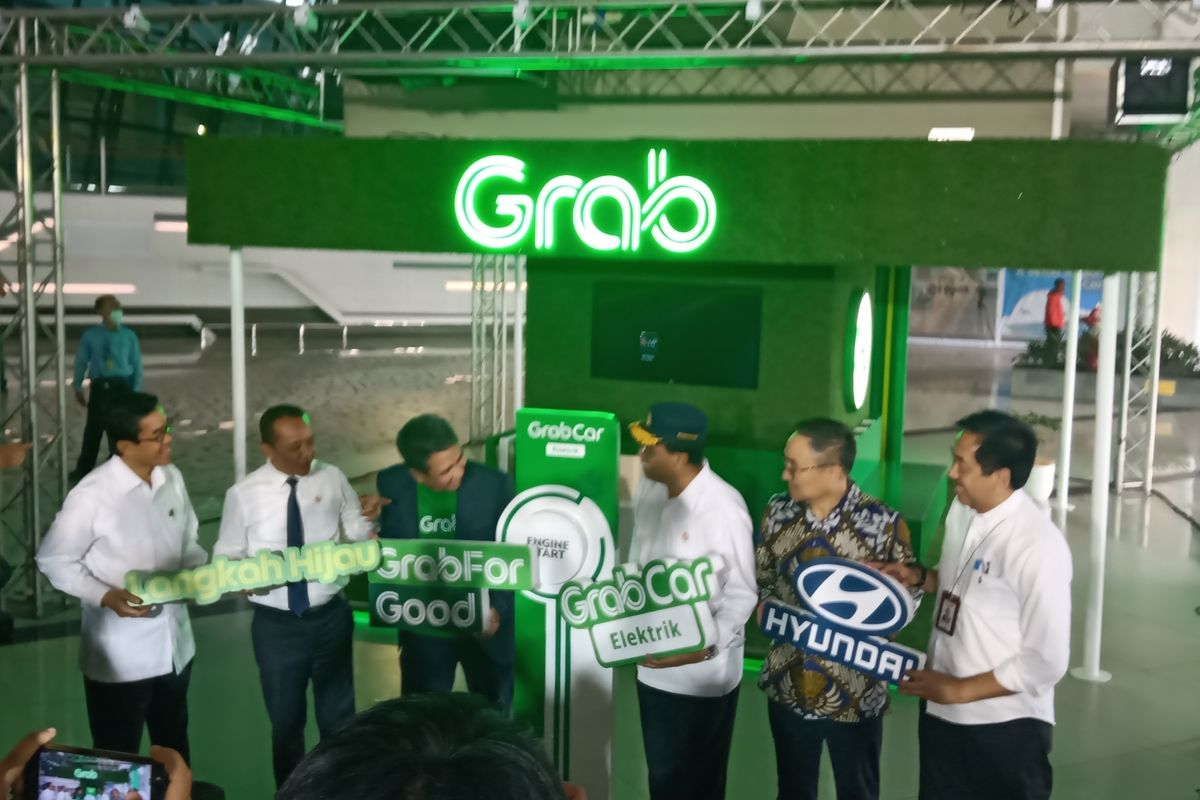 Grab dan Hyundai luncurkan  grabcar elektrik, Tanggerang, Senin (27/1/2020)