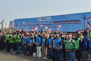 Ojol hingga Mahasiswa Ikut Apel TNI-Polri Jelang HUT RI di Monas