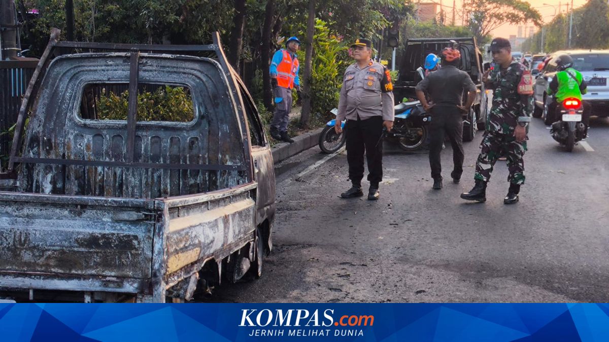 Angkut 400 Liter Pertamax, Pikap Terbakar di Jalan Bypass Ngurah Rai Bali