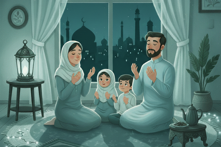 Ilustrasi berdoa. Doa sapu jagat berisi permohonan kebaikan dunia dan akhirat.