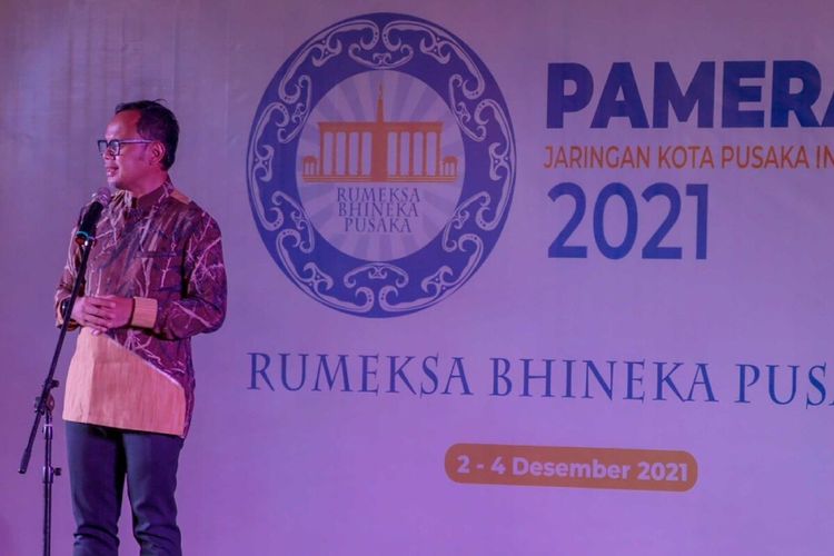 Wali Kota Bogor Bima Arya Sugiarto saat memberikan sambutan dalam kegiatan Kongres Jaringan Kota Pusaka Indonesia (JKPI).