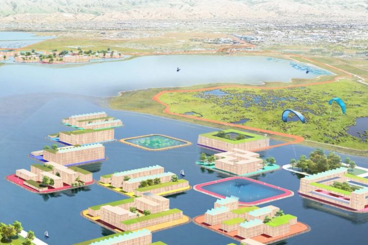 Proposal untuk melindungi Teluk San Francisco dari banjir yang disebabkan oleh perubahan iklim oleh perusahaan arsitektur BIG, One Architecture + Urbanism (ONE) dan Sherwood Design Engineers (Sherwood).
