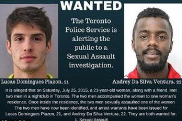 Pemain Chelsea asal Brasil, Lucas Piazon (kiri) dan rekan senegaranya, Andrey da Silva, terlibat kasus pelecehan seksual di Kanada pada Juli 2015.