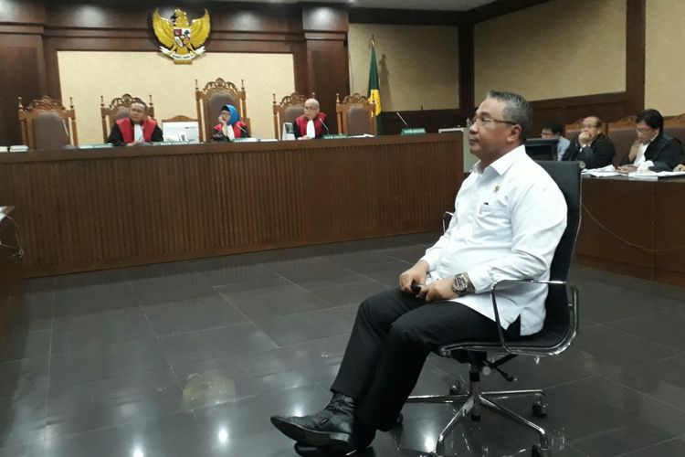 Menteri Desa, Pembangunan Daerah Tertinggal dan Transmigrasi (Kemendes PDTT) Eko Putro Sandjojo saat bersaksi di Pengadilan Tipikor, Jakarta, Rabu (20/9/2017)