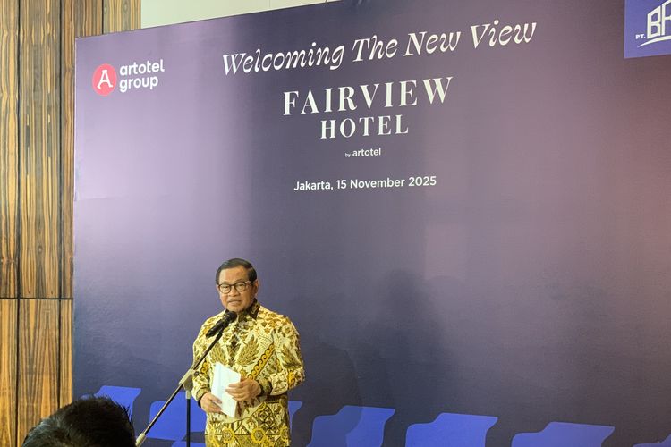 Gubernur DKI Jakarta Pramono Anung meresmikan pembukaan Fairview Hotel by Artotel di Jalan Radio Dalam Nomor 1, Gandaria Selatan, Jakarta Selatan pada Sabtu (15/11/2025).