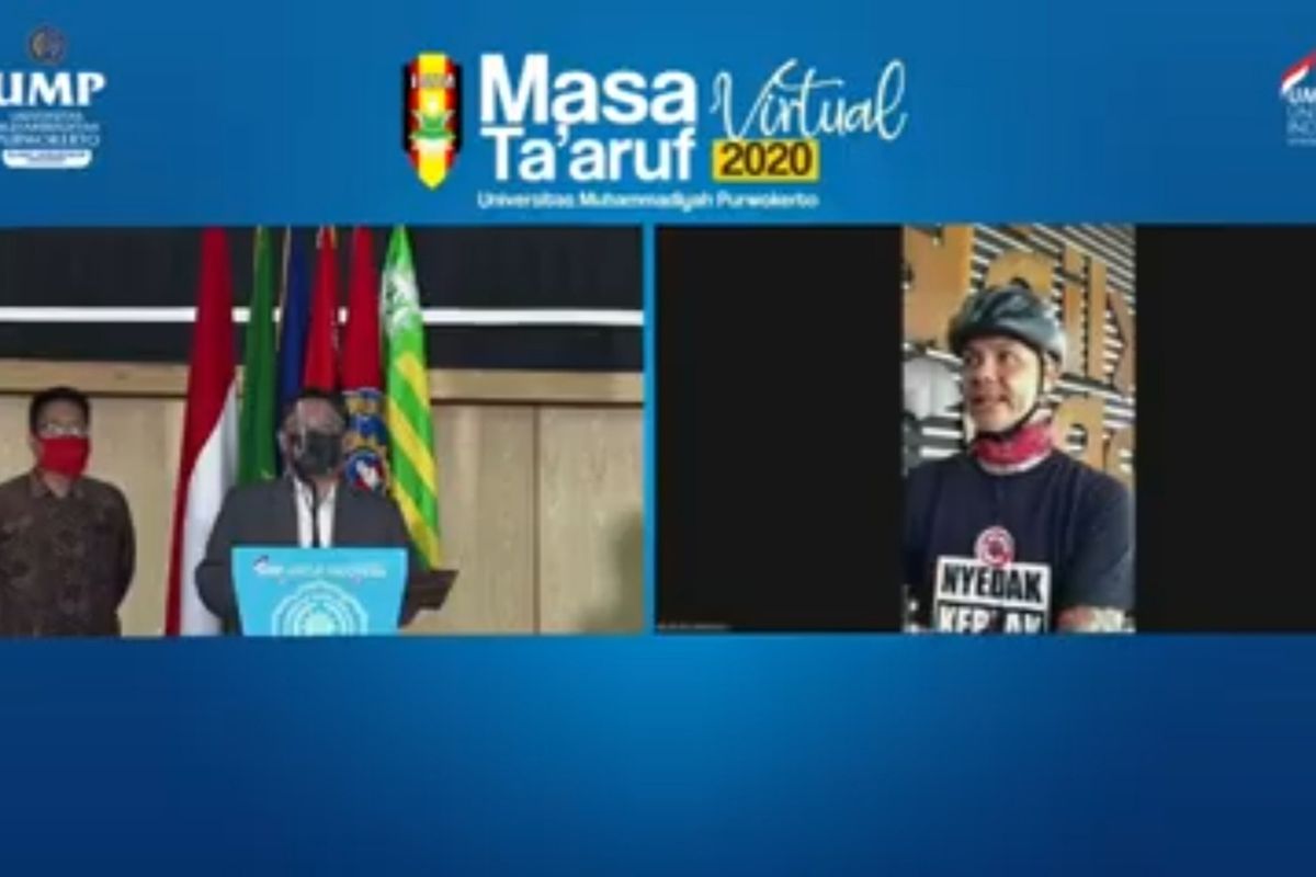 Tangkapan layar Deklarasi Virtual Millenial Universitas Muhammadiyah Purwokerto (UMP) Melawan Covid 19, Sabtu (19/9/2020).
