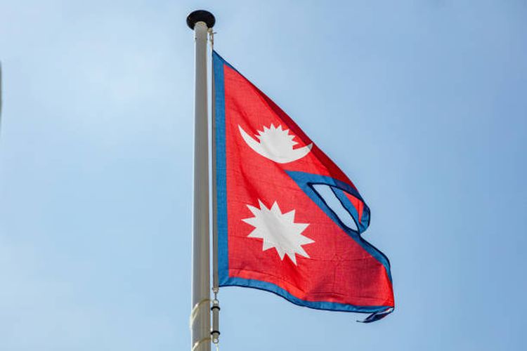 Ilustrasi bendera Nepal.